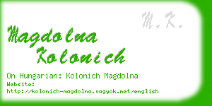 magdolna kolonich business card